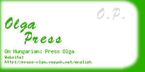 olga press business card